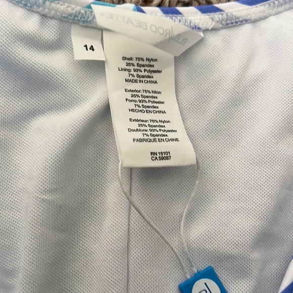 New Bleu Rod Beattie Striped Swim Top - Picture 3 of 4